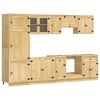 vidaXL Cabinet SKI 9 pcs Honey Brown Solid Pine Wood
