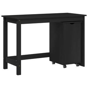 vidaXL Desk Cabinet Set 2 pcs Black Solid Pine Wood