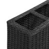 vidaXL Garden Raised Bed with 4 Pots 80x22x79 cm Poly Rattan Black