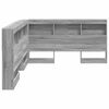 vidaXL Storage Headboard with Shelf Grey Sonoma 140 cm Engineered Wood