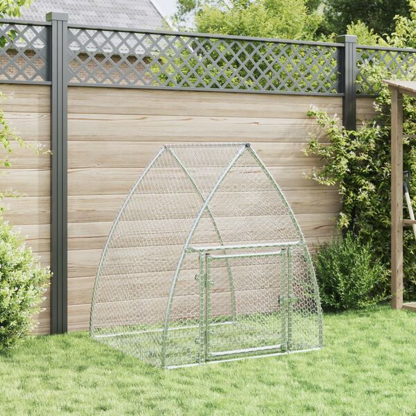 vidaXL Rabbit Hutch Silver 105x100x120 cm Galvanised Steel