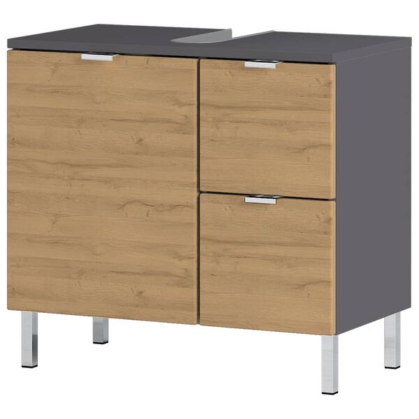 Germania Wash Basin Base Cabinet GW-Mauresa 34x60x56 cm Graphite and Grandson-oak
