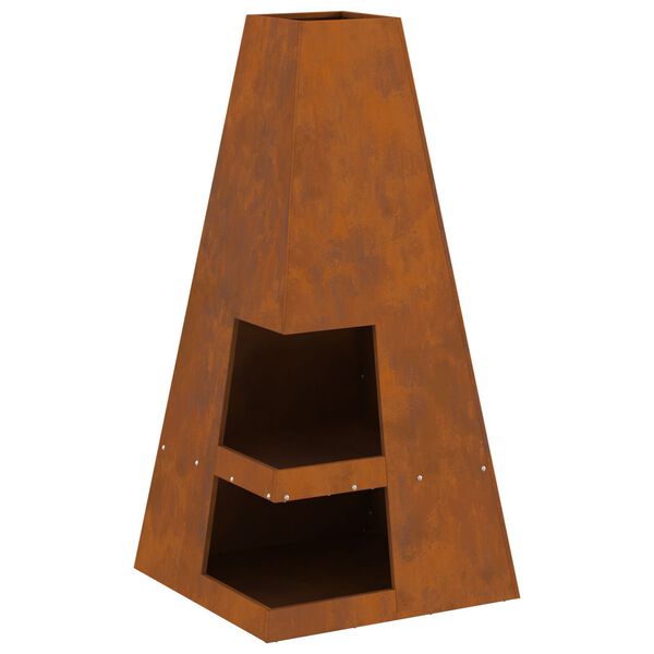 vidaXL Fire Pit Brown 50 x 50 x 100 cm Steel