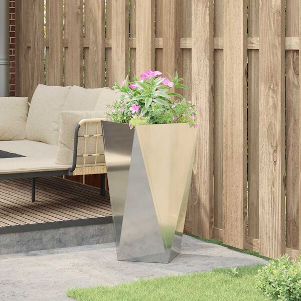 vidaXL Planter Silver 40 x 40 x 75 cm Galvanised Steel