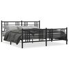 vidaXL Metal Bed Frame without Mattress with Footboard Black 193x203cm