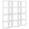 vidaXL Room Divider 5 Panels White Solid Wood Paulownia