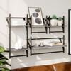 vidaXL 4 Piece Wall Shelf Set with Bars Grey Sonoma Engineered Wood