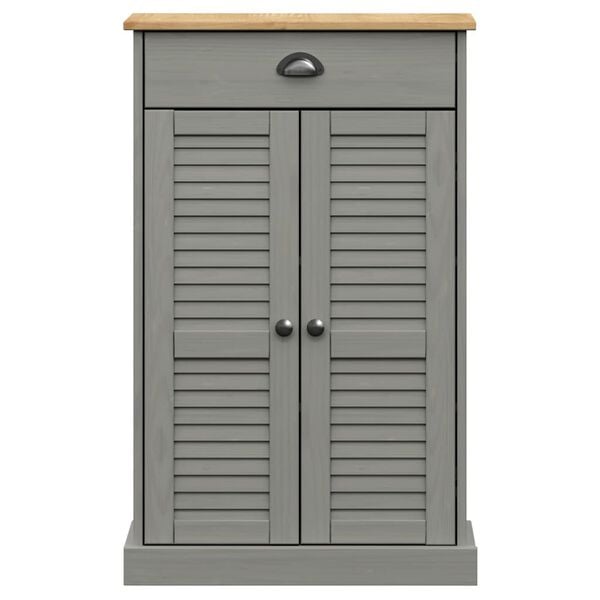 vidaXL Shoe Cabinet VIGO Grey 60x35x96 cm Solid Wood Pine