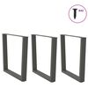 vidaXL Dining Table Legs V-Shape 3 pcs Anthracite 80x(72-73.3) cm Steel
