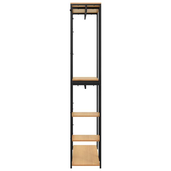 vidaXL Wardrobe Black and Oak 90x40x213 cm Metal and Engineered Wood