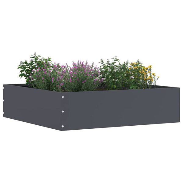 vidaXL Lawn Edging 6 pcs Anthracite 50 x 50 x 13 cm Steel