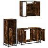 vidaXL 3 Piece Bathroom Furniture Set Smoked Oak Engineered Wood