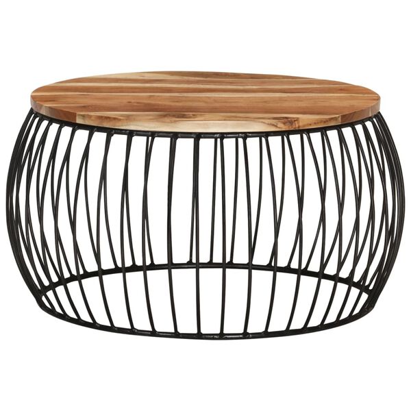 vidaXL Coffee Table Ø68 cm Solid Acacia Wood