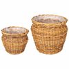 vidaXL Planter Basket GENDT 2 pcs Natural Brown Kubu Rattan