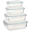 vidaXL Glass Food Storage Containers 4 Pieces