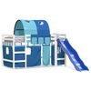 vidaXL Kids' Loft Bed with Tunnel without Mattress Blue 80x200 cm