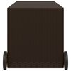 vidaXL Garden Storage Box with Wheels Brown 283L Poly Rattan