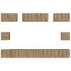 vidaXL TV Cabinet Set Wall-mounted 8 pcs Artisan Oak Engineered Wood