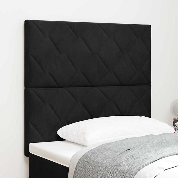 vidaXL Headboard Height Adjustable with Headboard Black 90 cm Velvet