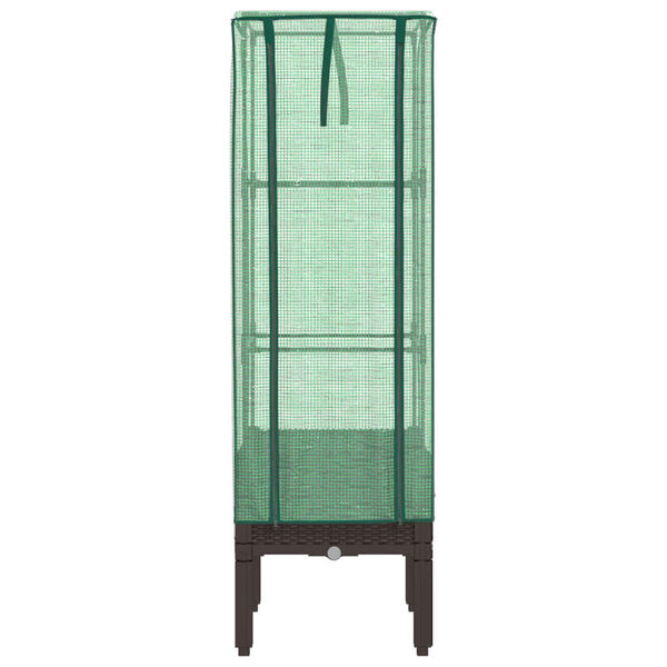 vidaXL Raised Bed with Greenhouse Cover Rattan Look 40x40x140 cm