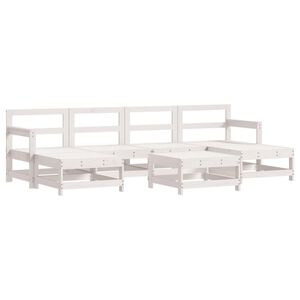 vidaXL 7 Piece Garden Lounge Set White Solid Wood Pine