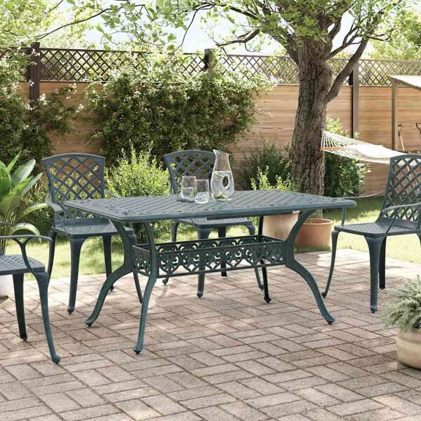 vidaXL Garden Table Green 150 x 90 x 72 cm Aluminium