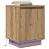 vidaXL Bedside Cabinet with LED Lights&nbsp;Artisan Oak 38x34x50 cm