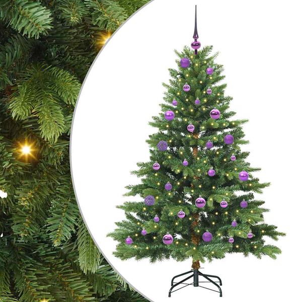vidaXL Artificial Christmas Tree with 150 LEDs Green 150 cm PE and PVC