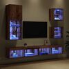 vidaXL TV Wall Units with LED 5 pcs Old Wood Engineered Wood