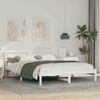 vidaXL Bed Frame with Headboard White 150 x 200 cm Solid Pine Wood