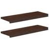vidaXL Stair Treads 2 pcs 80 x 25 x 2 cm Dark Brown Solid Beech Wood