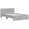 vidaXL Bed Frame with Headboard and LED Concrete Grey 120x200 cm