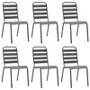 vidaXL 7 Piece Garden Dining Set Steel Dark Grey