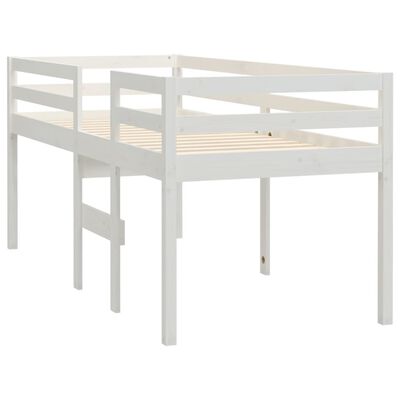 vidaXL High Sleeper Bed White 90x200 cm Solid Wood Pine