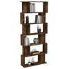 vidaXL Book Cabinet/Room Divider Smoked Oak 80x24x192 cm Engineered Wood