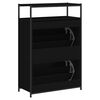 vidaXL Shoe Cabinet Black 75x34x112 cm Engineered Wood