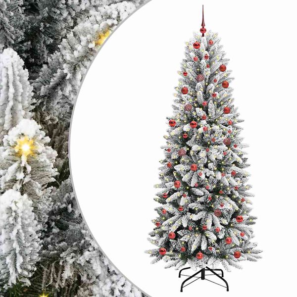 vidaXL Artificial Christmas Tree with 300 LEDs with Stand White 210 cm