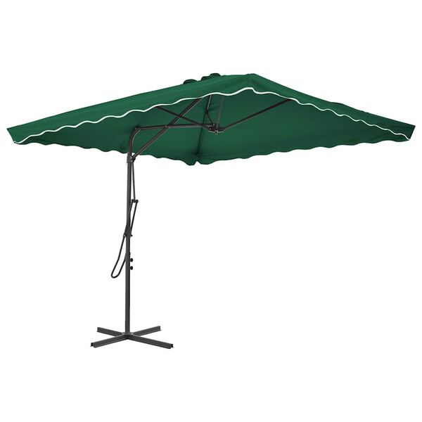 vidaXL Garden Parasol with Steel Pole 250x250 cm Green