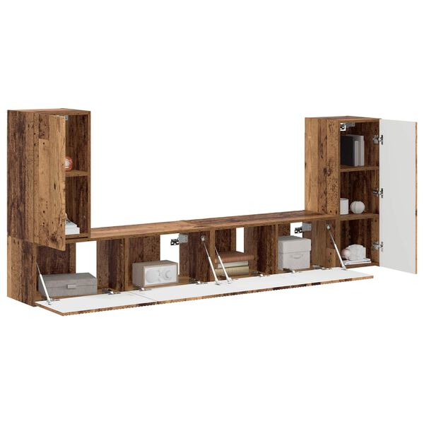vidaXL TV Cabinet Set 4 pcs Old Wood Engineered Wood