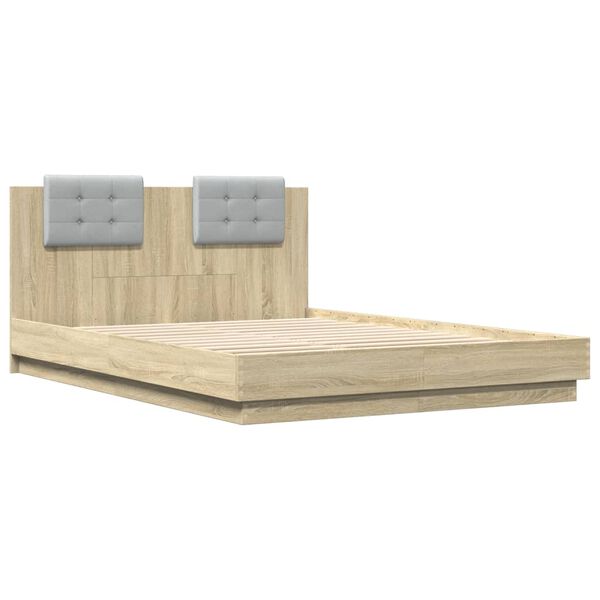 vidaXL Bed Frame without Mattress Sonoma Oak 150x200 cm King Size