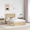 vidaXL Storage Bed with Drawer Sonoma Oak 120 x 190 cm Engineered Wood