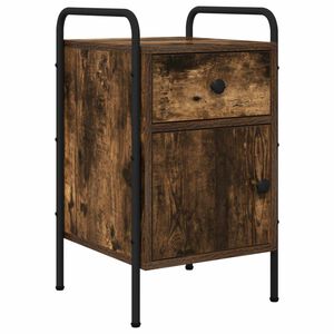 vidaXL Bedside Cabinet Smoked Oak 35 x 36.5 x 61 cm Engineered Wood