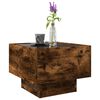 vidaXL Side Table with LED Smoked Oak 40x40x30 cm Engineered Wood