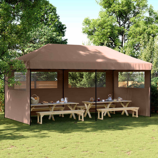 vidaXL Party Tent Folding Brown 292 x 580 x 315 cm Oxford Fabric
