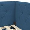 vidaXL Corner Bed Frame with Headboard Blue 80 x 200 cm Fabric