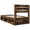 vidaXL Bed Frame Smoked Oak 100 x 200 cm Solid Pine Wood