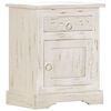 vidaXL Bedside Cabinet White 40x30x50 cm Solid Mango Wood