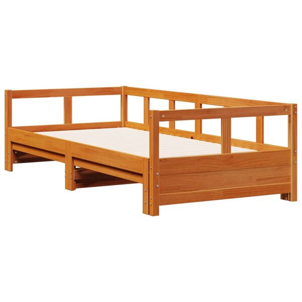 vidaXL Daybed without Mattress Wax Brown 90x190 cm Solid Wood Pine