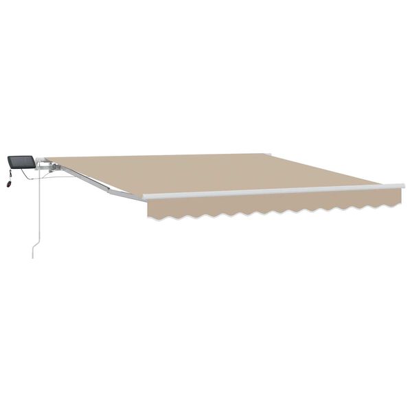 vidaXL Retractable Awning with Manual Beige 300 x 250 cm Fabric