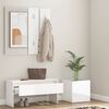 vidaXL Hallway Furniture Set High Gloss White Engineered Wood